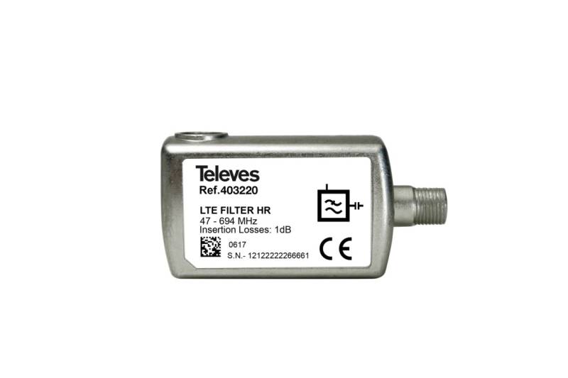 Filtro de Rechazo 5G, C48, gt25dB. Interior, Pérdida inserción 1dB. Conector F