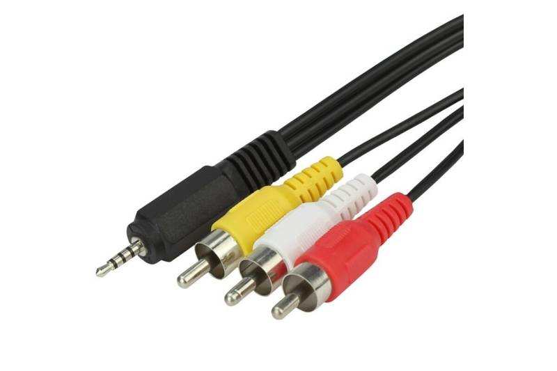 Cable 1,5 mts x1 conector jack macho y 3x RCA macho