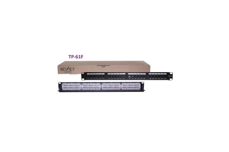 Patch panel para rack de 19" Cat6, x24 puertos conectorizados UTP