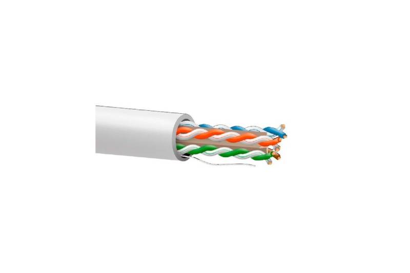 Cable CAT6 UTP, Cobre, LSZH, CPR-Dca-s2,d2,a2, AWG 23, conductor de 0.51mm, blanco. Bobina 305mts