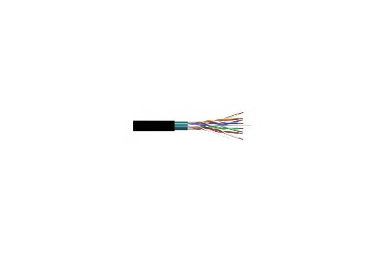 Cable CAT6 FTP, CCA, CPR-FCA, Polietileno (exterior), negro. Bobina 305mts