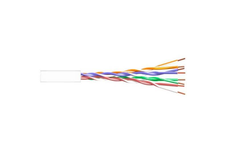 Cable CAT 6e UTP, aluminio cobreado, CPR-ECA, interior, color blanco. 305mts. Con filtro UV