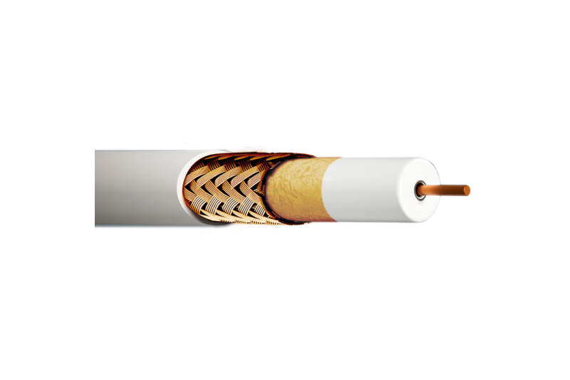 Cable coaxial cobre 6,8mm. Conductor interno CU 1,13mm. Atenuación 17,4/28,4dB (862/2150MHz)