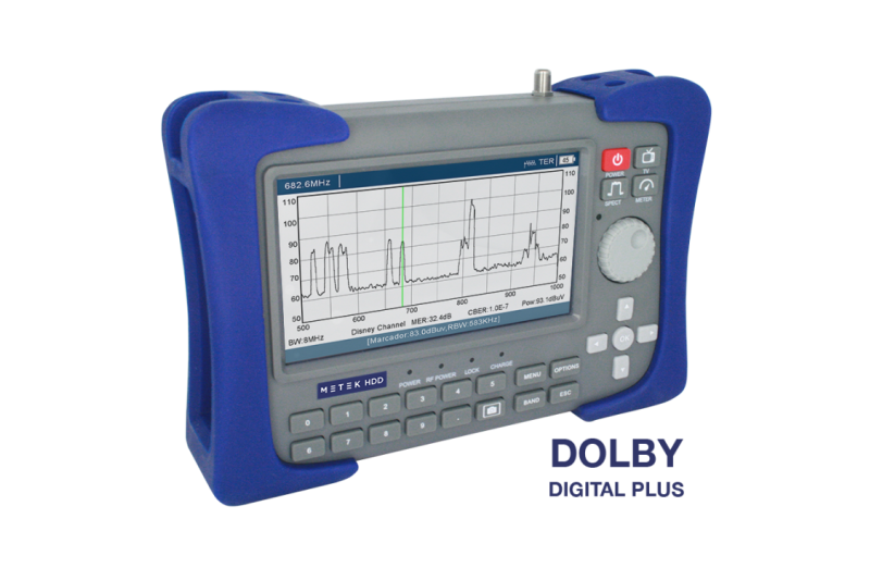 Medidor de campo profesional DVB-T/T2, DVB-S/S2 (También multistream) y DVB-C para señales SD y HD (MPEG2, MPEG4, HEV
