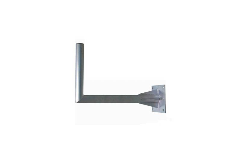 Soporte pared en L (antenas hasta 135cms), Diámetro 70mm, 640mm separación, placa 250x250mm, REFORZADO