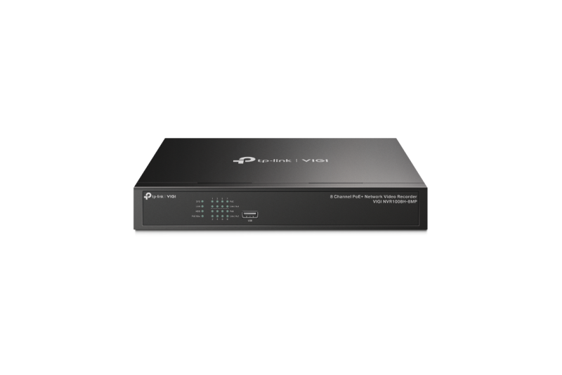 NVR 8ch IP PoE hasta 8Mpx, 80Mbps, H.265+, 113W, 1 HDD