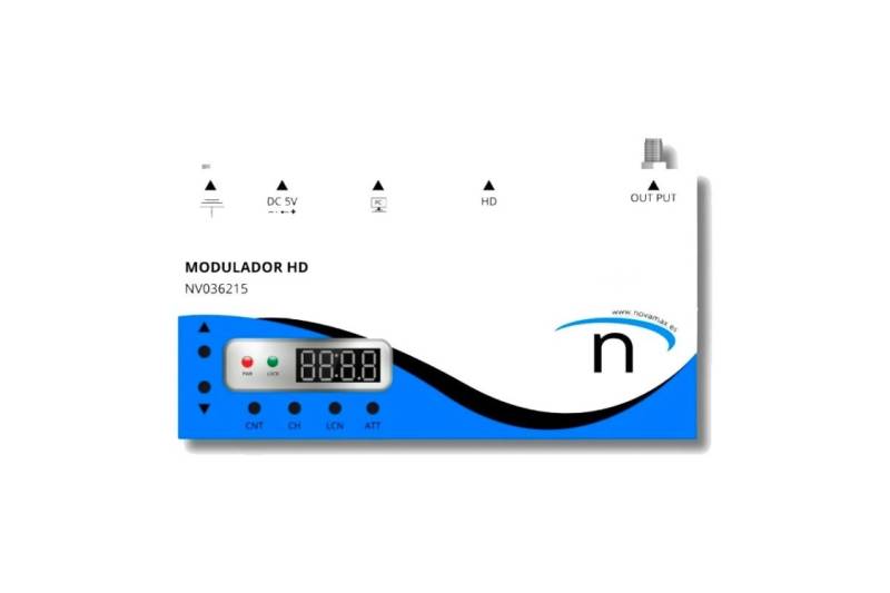 Modulador HD, DVB-T Mini. Frecuencias 174-230MHz / 470-862MHz. 95-100dBu, MER gt28dB. Pantalla de tubo Nixie. Tamaño