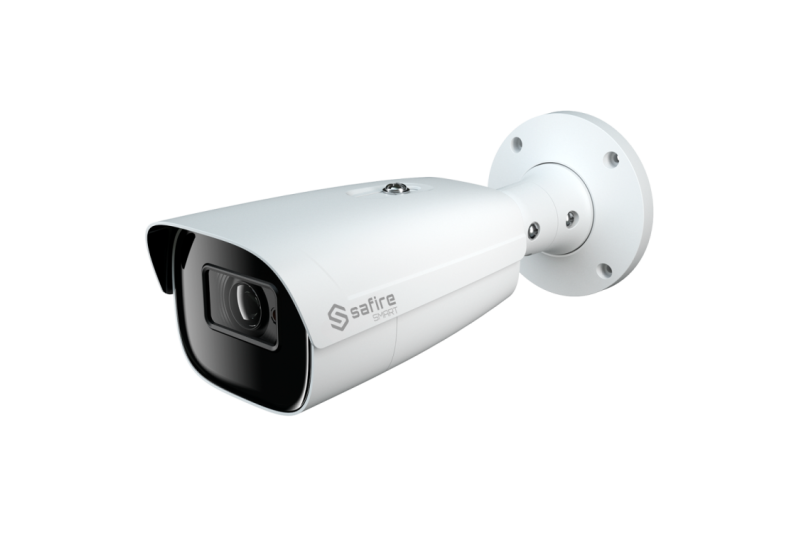 Cámara IP bullet, 4MPx, IR 100mts, 8-32mm, H.265+, PoE802.3af.  IP67. LPR. Audio