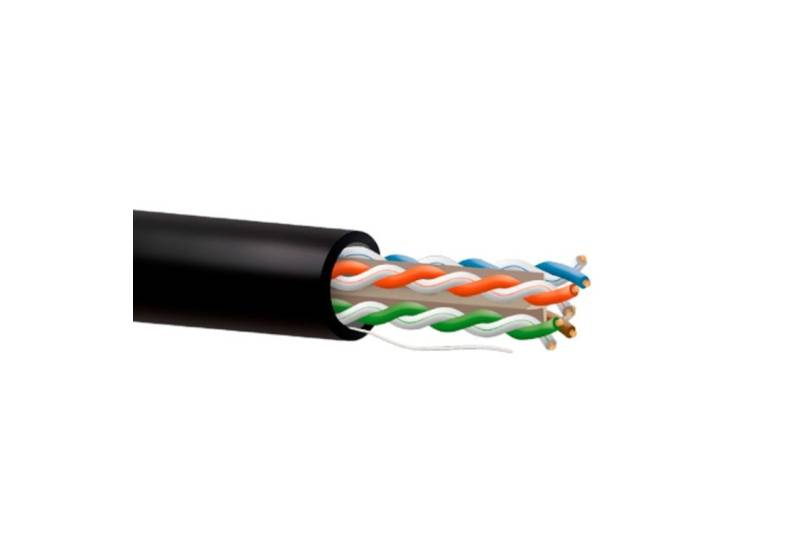 Cable CAT6 UTP, Cobre, CPR-FCA, Polietileno (Exterior), negro. Bobina 305mts.