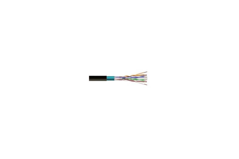 Cable CAT5e FTP, Aluminio Cobreado, CPR-FCA, Polietileno negro (exterior), con carrete interno. Bobina 305mts