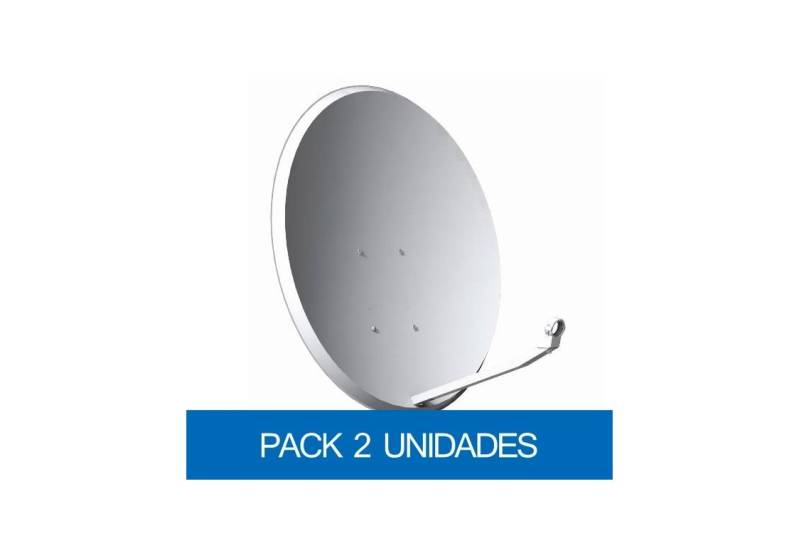 Antena parabólica de 80x71cms, 38,6dB, acero. En embalaje de 2 Unidades