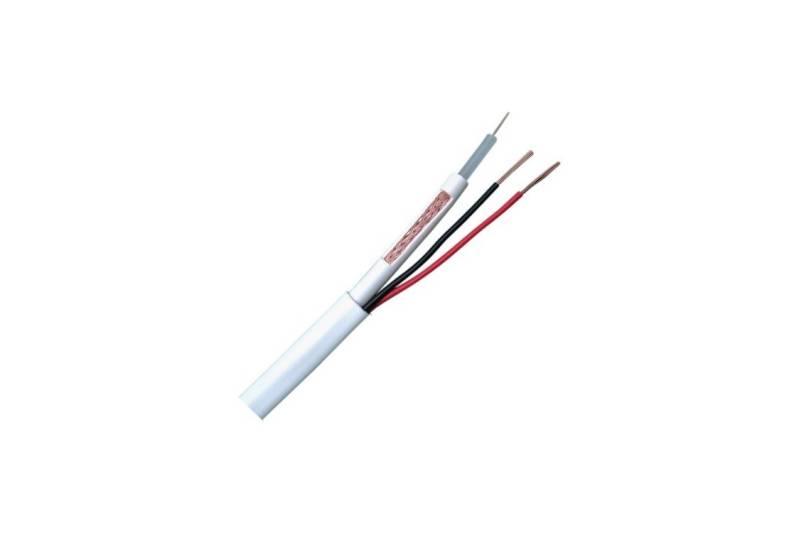 Cable coaxial combi RG-59+2 alimentación, 9mm. Bobina de 100 metros