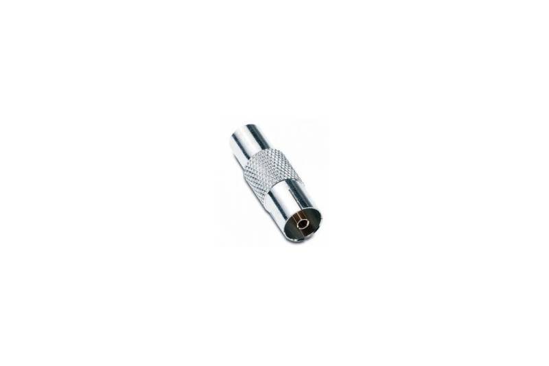 Conector hembra TV recto, metálico