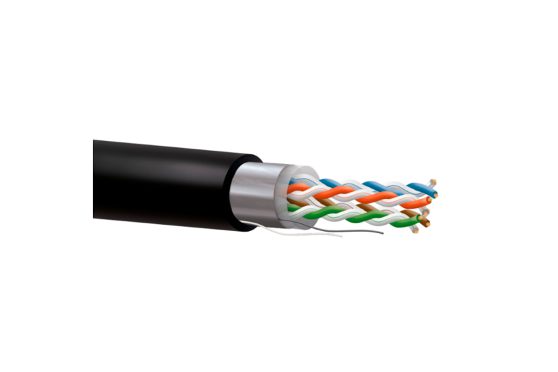 Cable CAT5e FTP, Cobre, CPR-FCA, Polietileno (exterior), negro. Bobina 305mts.