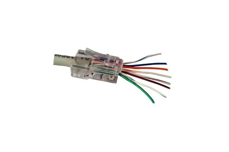 Conector CAT6 UTP macho, Hilo pasante (necesita herramienta)