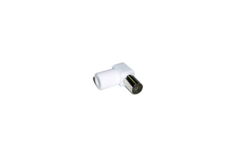 Conector hembra TV acodado plástico