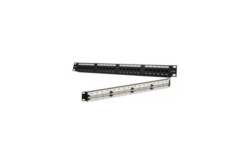 Patch Panel para rack de 19" con x24 conectores CAT6 UTP