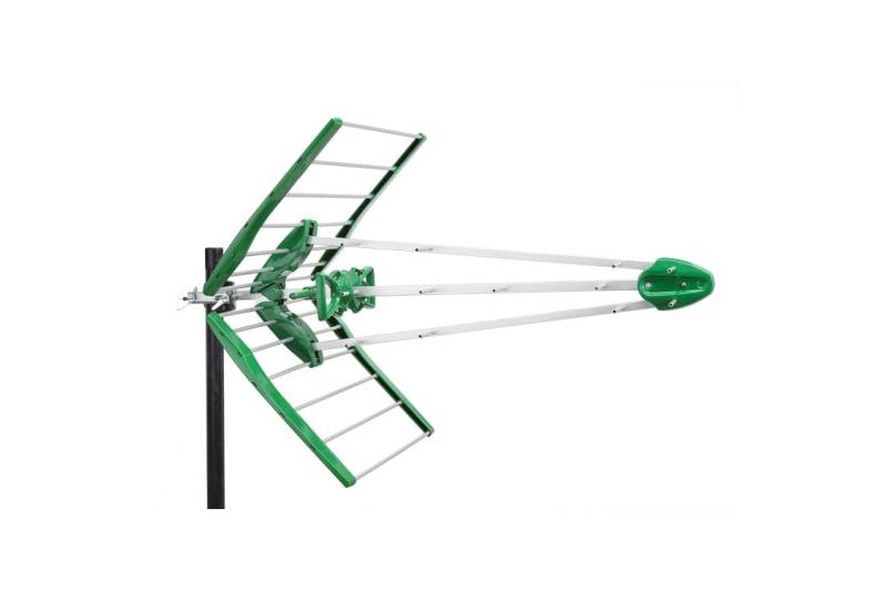 Antena UHF pasiva. 17dB. C48. D/A 20dB. Verde