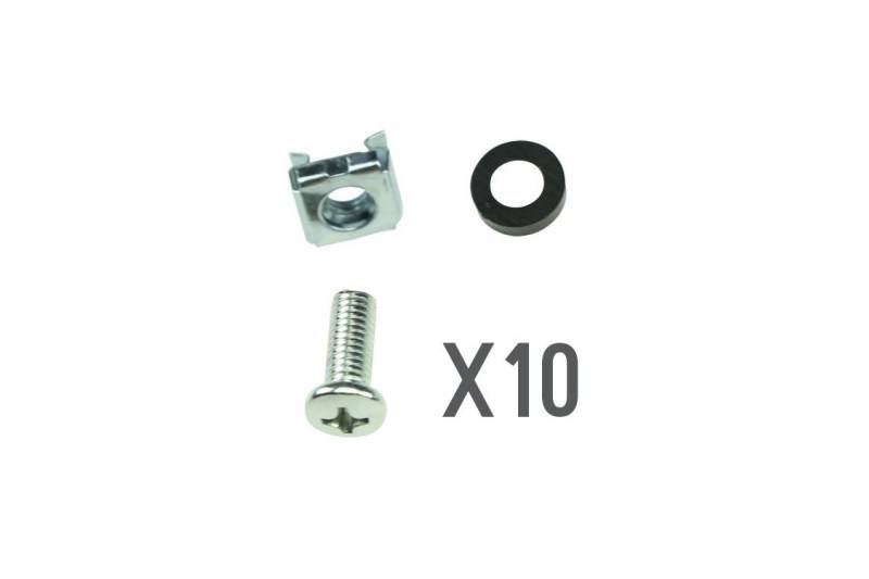 KIT de tornillo + fijación + tuerca enjaulada para Racks (10Uds)